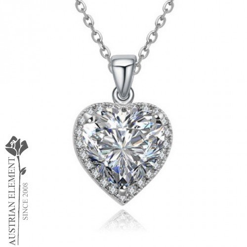 MOVIE INSPIRED HEART OF THE OCEAN CUBIC ZIRCONIA HEART NECKLACE